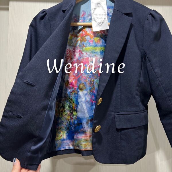Wendine 七分丈 金ボタン ネイビー ジャケット 裏地 イバラード