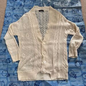 ドラッグストアーズ ロゴ入りニットロングカーディガン(美品)