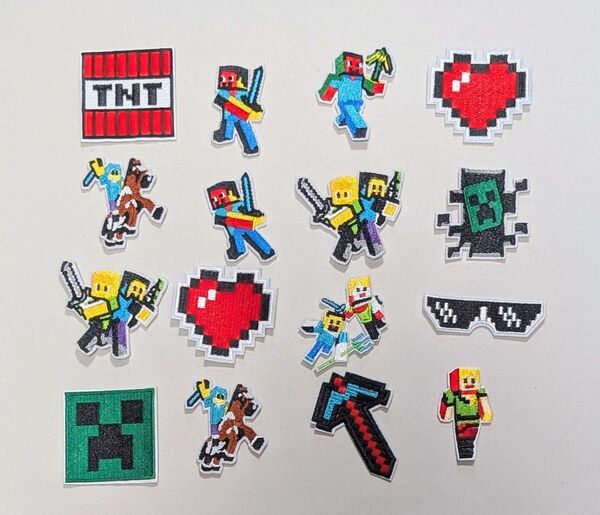 Minecraft 刺繍アイロンワッペン 16個まとめ売り マイクラ