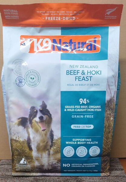 K9Natural フリーズドライ ビーフ&ホキ・フィースト 3.6kg