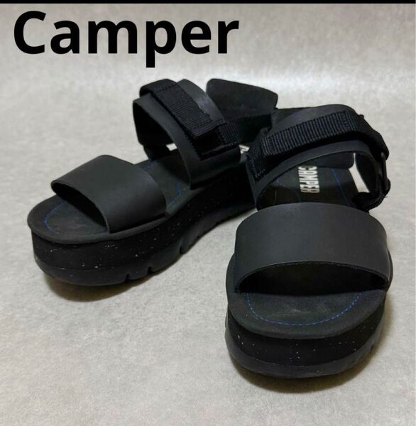 カンペール オルガアップ 厚底サンダル ブラック 23.5㎝