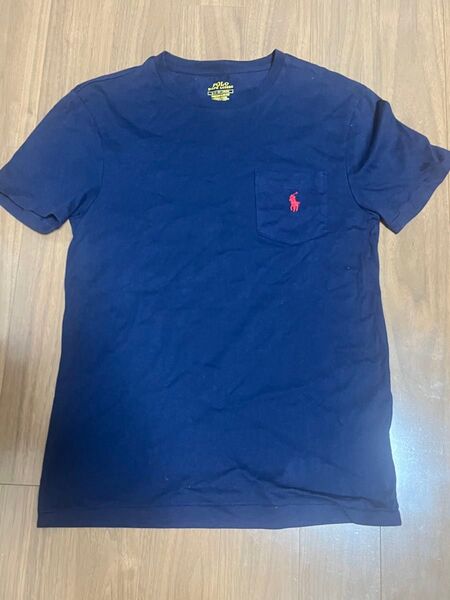ラルフローレン ネイビー コットン Tシャツ ポケット付き