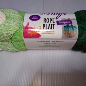 VeronikaHug ROPE PLAIT★ウーリーハグズ★春夏毛糸 グリーン系 250g★編み図のオマケつき