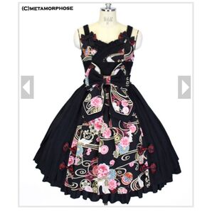 Metamorphose 花鳥風月 黒 ジャンパースカート
