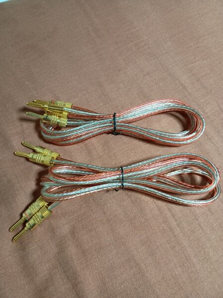 GOLD SNAKE CABLE プラグ 約1.5m×2 2本セット ゴールド スネーク ケーブル スピーカーケーブル 動作確認