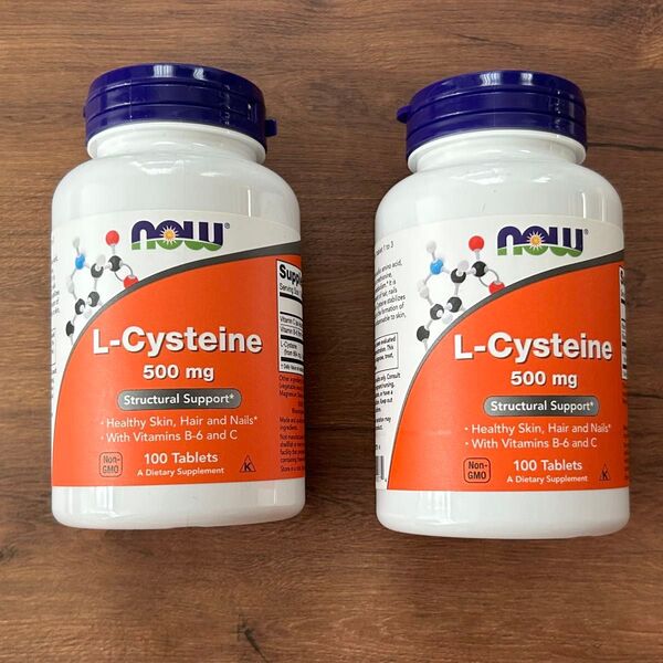 ナウフーズ L-Cysteine Lシステイン サプリメント 500mg 100粒 2ボトル