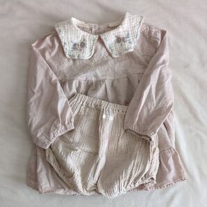 チュニックワンピ&かぼちゃパンツセット 刺繍入り