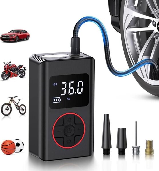 電動空気入れ 空気入れ 電動 充電式 4000mAh 最大圧力150PSI 小型 自転車 コードレス 電動 軽量 バイク 車 ミニ
