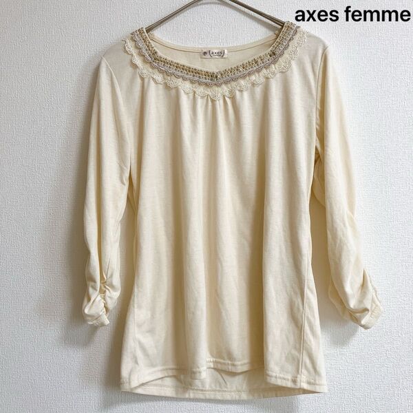 axes femme アクシーズファム レディース 長袖トップス 薄手 レース Mサイズ