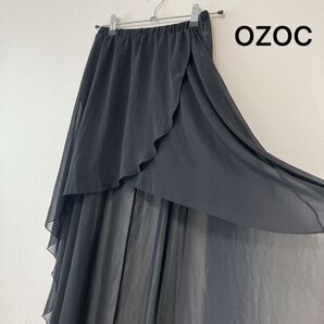 OZOC シアースカート インナースカート 透け感 ウエストゴム