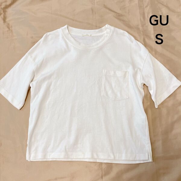 GU ジーユー レディース 半袖クルーネック コットン Tシャツ 綿100% 白 ホワイト Sサイズ 白T