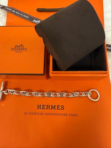 HERMES シェーヌダンクル MM13コマ ブレスレット シルバー