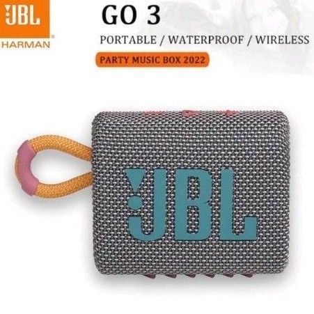 JBL GO3 Bluetoothスピーカーグレー×ピンクグリーン USB C充電/防塵防水/パッシブラジエーター搭載/ポータブル