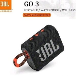 JBL GO3 Bluetoothスピーカーブラック×オレンジ USB C充電/防塵防水/パッシブラジエーター搭載/ポータブル