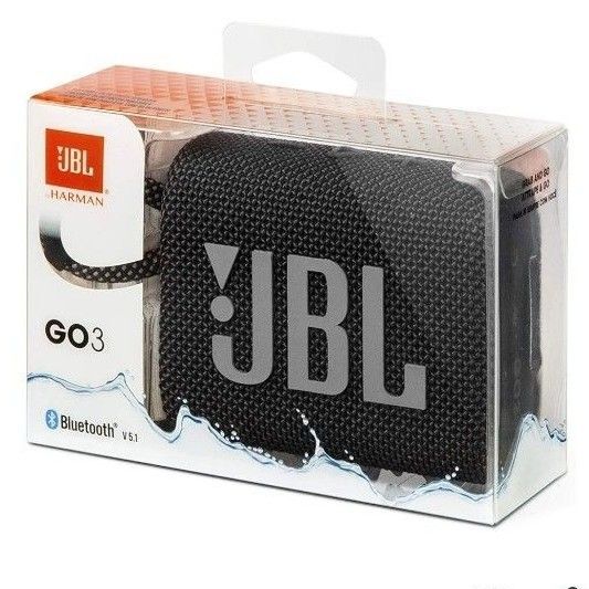 JBL GO3 Bluetoothスピーカーブラック USB C充電/防塵防水/パッシブラジエーター搭載/ポータブル