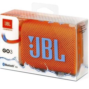 JBL GO3 Bluetoothスピーカーオレンジ USB C充電/防塵防水/パッシブラジエーター搭載/ポータブル