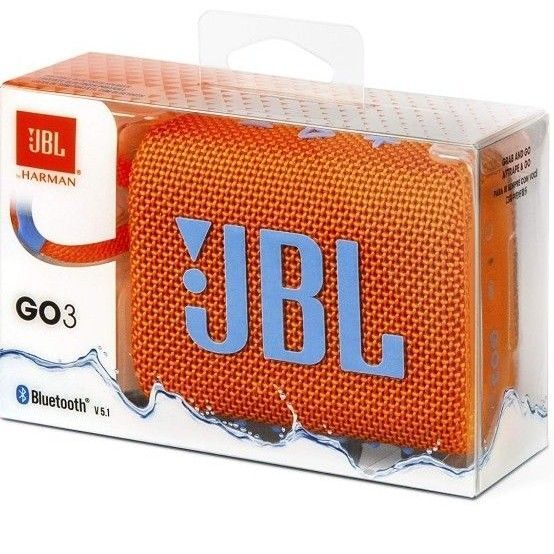 JBL GO3 Bluetoothスピーカーオレンジ USB C充電/防塵防水/パッシブラジエーター搭載/ポータブル