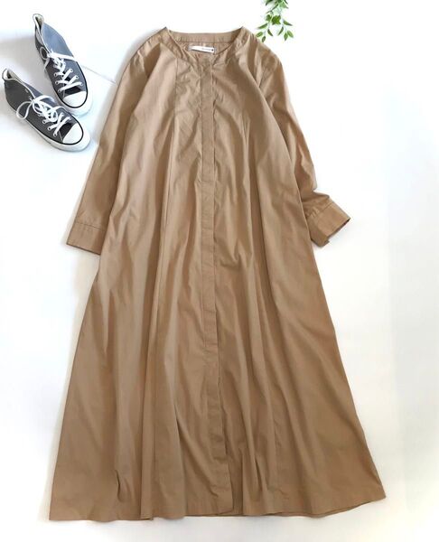 BouJeloud ブージュルード 綿ストレッチシャツワンピース TL ベージュ