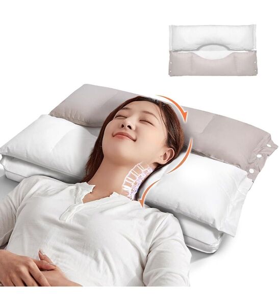 枕 首が痛くならない 人気 まくら 安眠枕【二層構造耳と後頭部の凹型中空設計】低反発 高反発 抱き枕 いびき防止 首や肩