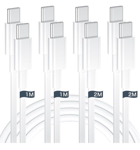 USB C ケーブル 1M/2M 各2本 PD対応 60W超急速充電 USB C ケーブル 断線防止 高速データ転送 Type-C