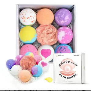 【真珠パウダー入り】バスボム 母の日ギフト ボディウォッシュボール付き 8個ギフトセット 肌の水分保持/美白に役立つ