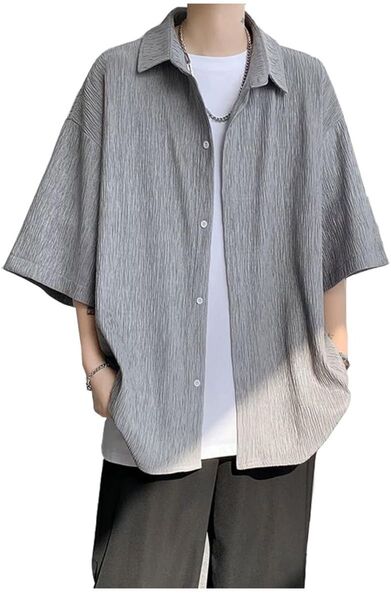 シャツ メンズ 夏服 半袖 大きいサイズ 無地 カジュアル 柔らかい 軽い 薄手 ゆったり メンズ tシャツ ワイシャツ 春夏秋