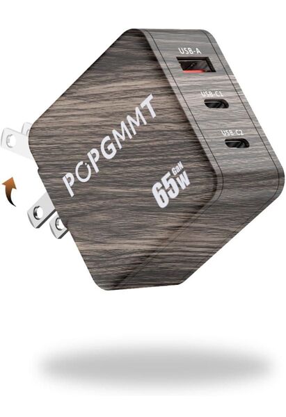 65W 充電器 type-c PD 急速充電器 【超軽量超小型PSE認証済折りたたみ式プラグ】 で3台のデバイスを同時に充電可能