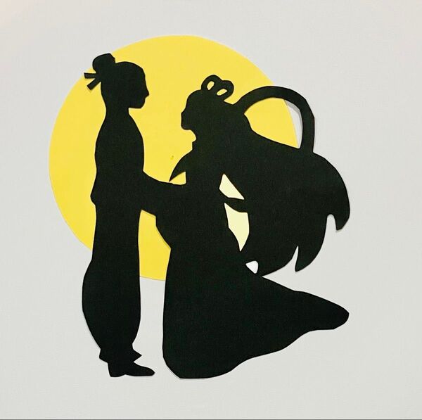 7月 七夕 壁面 織姫と彦星シルエット