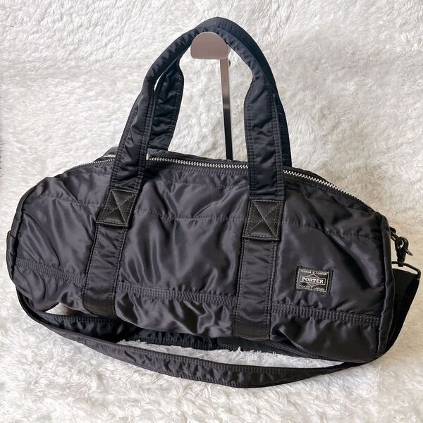 良品 ポーター タンカー 2way ボストンバッグ PORTER TANKER ダッフルバッグ ショルダーバッグ ブラック S