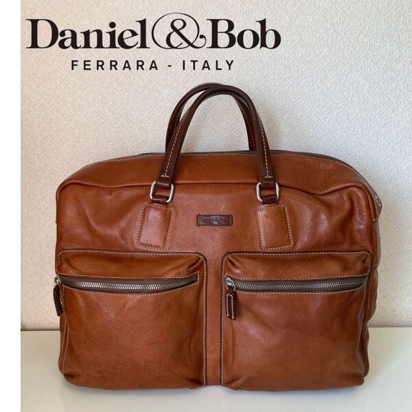 Daniel&Bob ボストンバッグ キャメル ブリーフケース 大容量ビジネスバッグ
