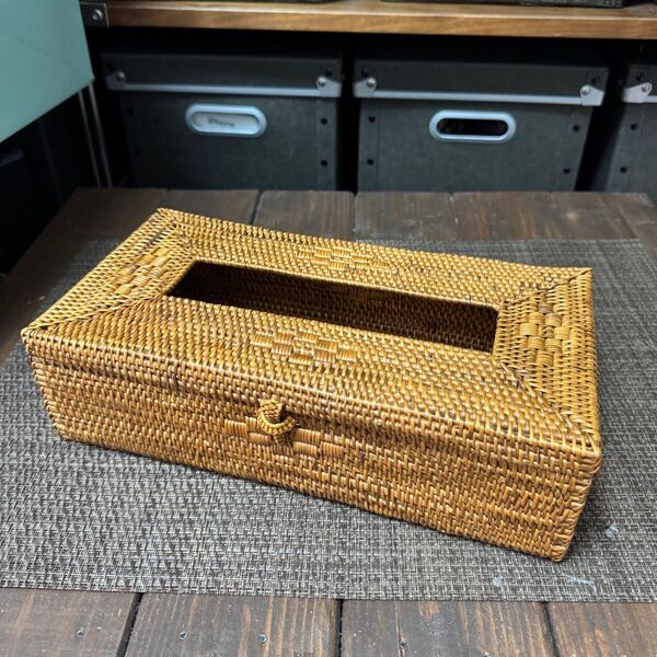 アタ製 バリ島 ティッシュケース アジアン雑貨 工芸品