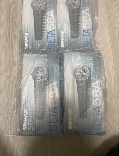 未開封 SHURE BETA 58A ダイナミックマイク 4本セット
