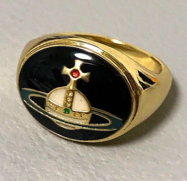 Vivienne Westwood エナメルボタン リング 指輪 ヴィヴィアン 13号 ヴィンテージ ゴールド アクセサリー