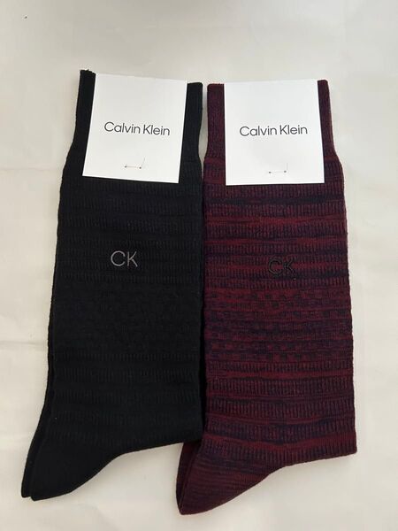 2点セット カルバンクライン ビジネスソックス メンズ 紳士靴下 ナイガイ 百貨店購入 カジュアル