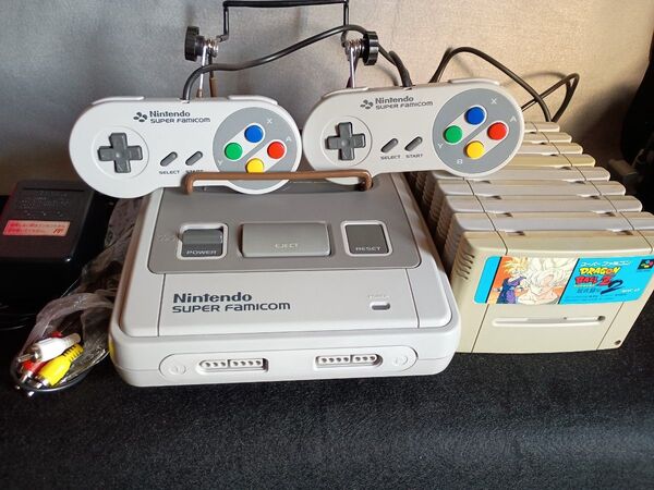 任天堂 スーパーファミコン 本体一式 スーファミ アダプター AVケーブル カセット動作確認済 SFC