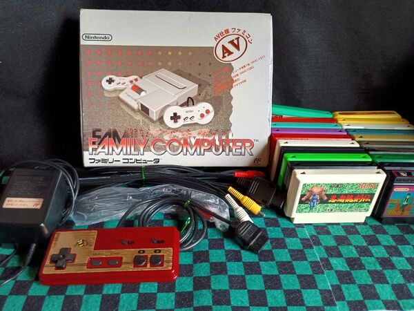ファミリー コンピュータ AV仕様 ニューファミコン本体一式 ジョイカード ゲームソフト20本 動作確認済み ニューファミコン