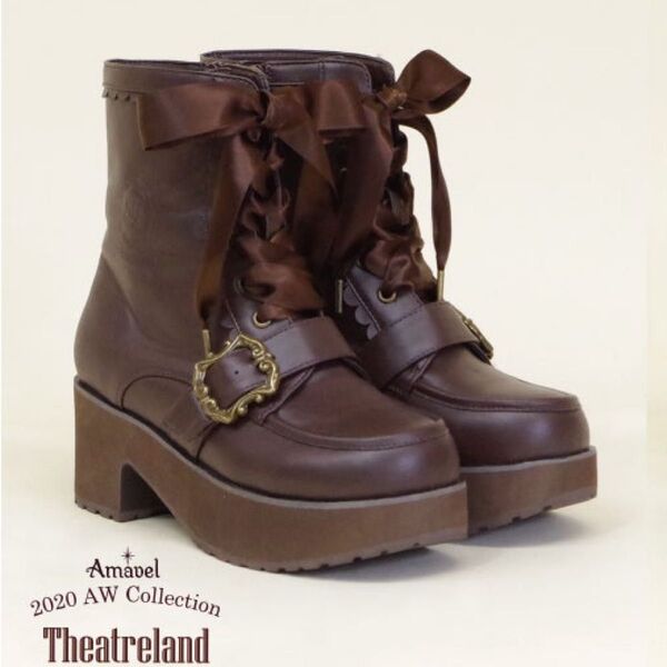 Theatreland Historia ベルト付レースアップショートブーツ