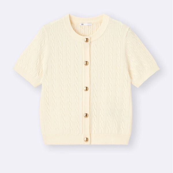 GU ケーブルメタルボタンカーディガン L 美品