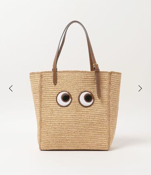 新品 <ANYA HINDMARCH> EYES N/S トートバッグ かごバッグ ラフィア トートバッグ