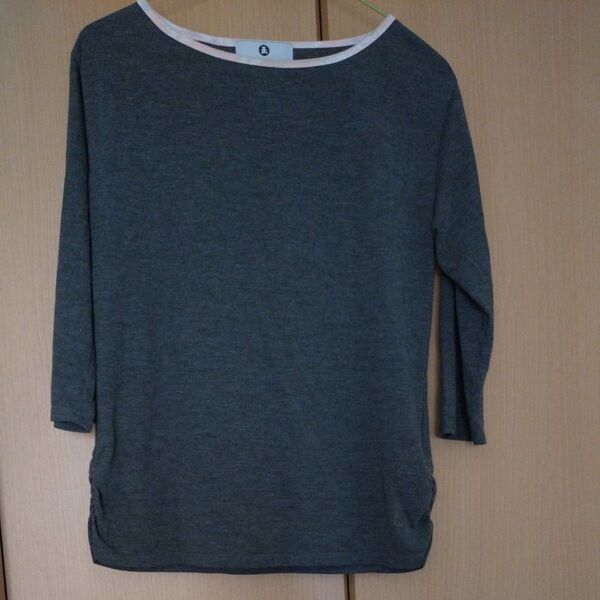 七分袖Tシャツ カットソーグレーLサイズ