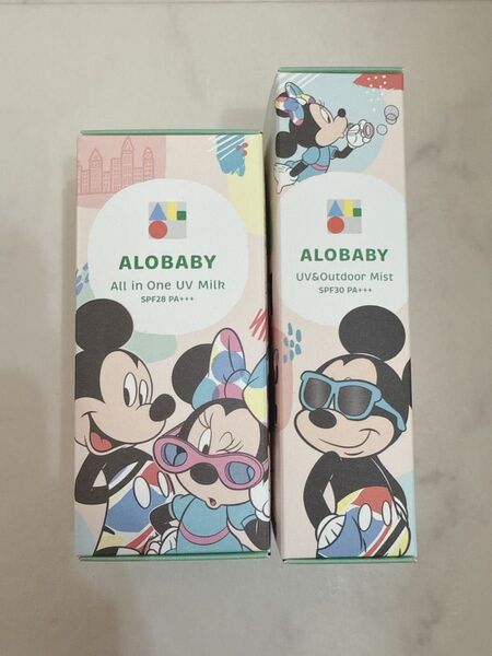 2本セット ALOBABY アロベビー 日焼け止め UV&アウトドアミスト オールインワンUVミルク ディズニー 数量限定