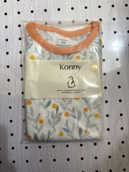 新品・未開封 コニー 60 6M コットンメッシュボディスーツ ロンパース 新生児 6M(60) 半袖 Green Leaf