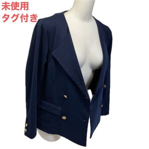 7月2日削除します。 未使用タグ付き BouJeloud ダブル紺ブレ 金ボタン 収縮性のある生地で楽ちんな着心地