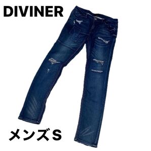 メンズSサイズ ジェギングデニム DIVINER REAL WORK CLOTHING 柔らかデニム バイカーさん御用達