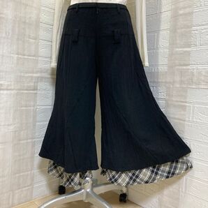 あむう スカーチョ 個性的 お洒落キュロット フリーサイズ 異素材ドッキング