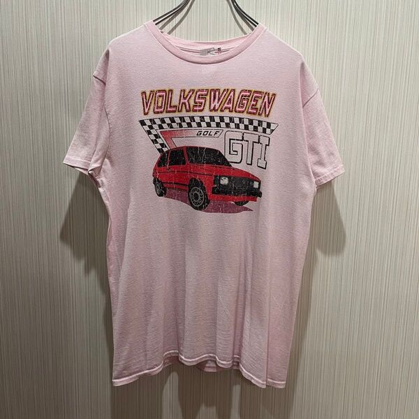 Volkswagen Golf GTI Tシャツ Mサイズ ピンク 古着 Tシャツ 古着 ヴィンテージ 半袖