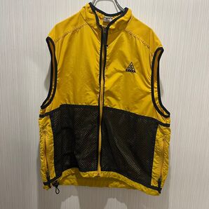 NIKE ACG メッシュパネルベスト イエロー 古着 アメカジ ストリート L GOLF ロゴ刺繍 ナイロンベスト ナイキ