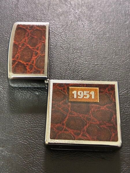 特価品 zippo ブラウン 1951 外側ケース アウター 前面加工 希少モデル 2014年製