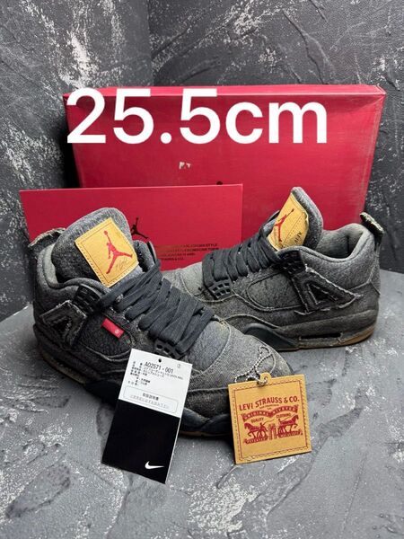 Nike × Levi's Air Jordan 4 "Black Denim" (Tag: LEVIS)