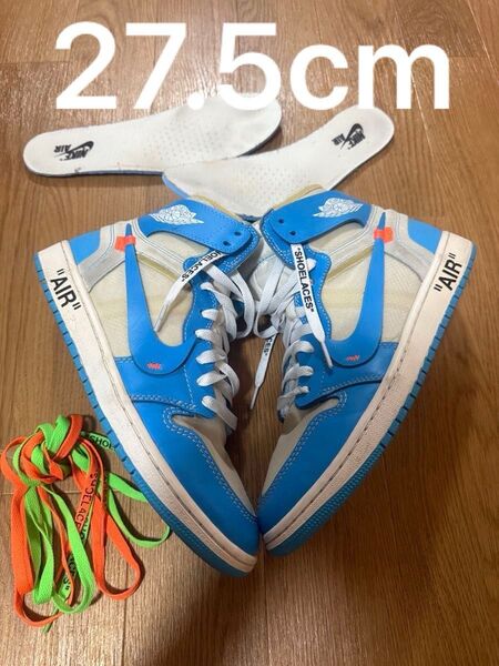 Off-White × Nike Air Jordan 1 High UNC "White/Dark Powder Blue"